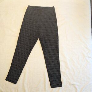 Gray / Black Diamond-Pattern Structured Legging Sz 6